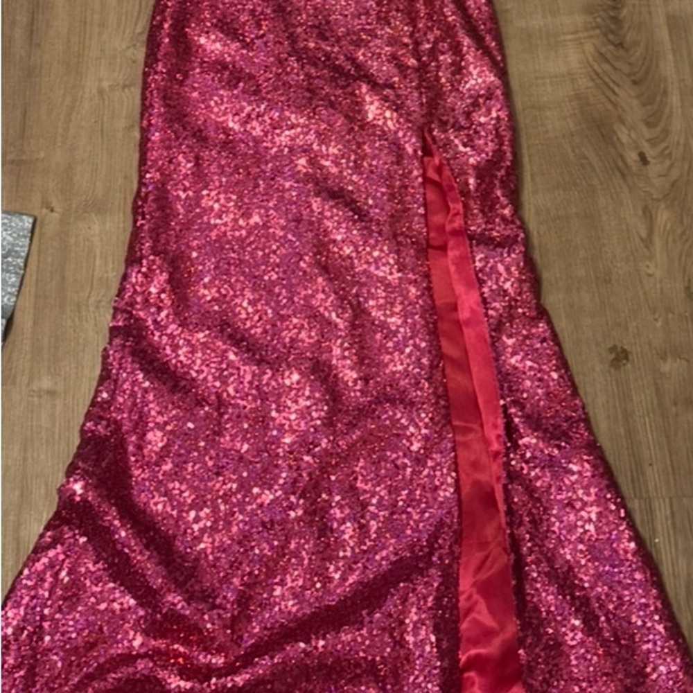 Elegant Red Sequin Evening Gown